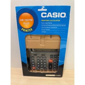 Casio HR 150TM Plus Printing Calculator Extra Large Display 2 Color Printing